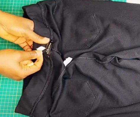 Easy Sewing Hack: How to Adjust the Waist on Pants How To Tighten Sweatpants Waist, Hack For Loose Pants, How To Tighten Waist Of Pants, How To Make Pants Bigger In The Waist, Loose Leggings, Diy Clothes Hacks, Big Pants, Baggy Sweatpants, Formal Pants