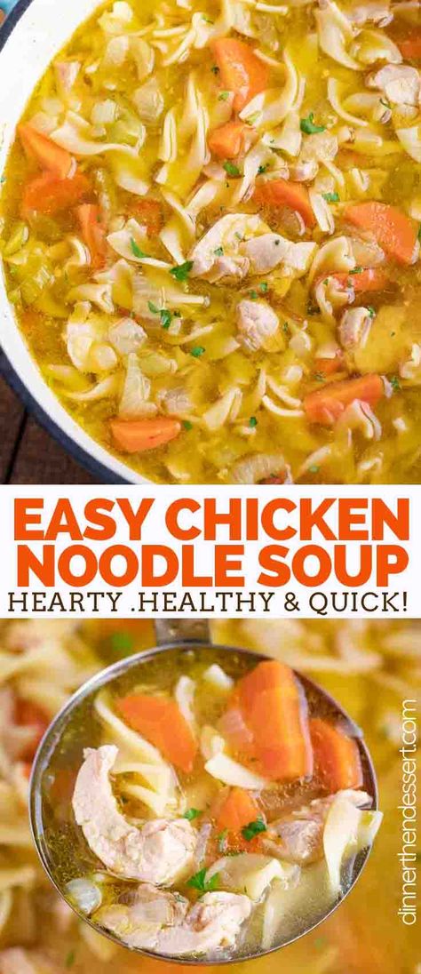 Chicken Carrots, Chicken Noodle Soup Easy, Soup Healthy, Diner Recept, Carrots Celery, Chicken Noodle Soup Homemade, Noodle Soup Recipes, Soup Recipes Chicken Noodle, Soup Dinner