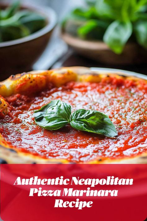 A simple yet flavorful pizza topped with tomato sauce, garlic, and oregano, a staple of traditional Neapolitan pizza recipes. Pizza Variations, Pizza Marinara, Authentic Italian Recipes, Italian Pizza Recipe, Neapolitan Pizza, Italian Recipes Authentic, Italian Pizza, Pizza Recipe, Cook At Home