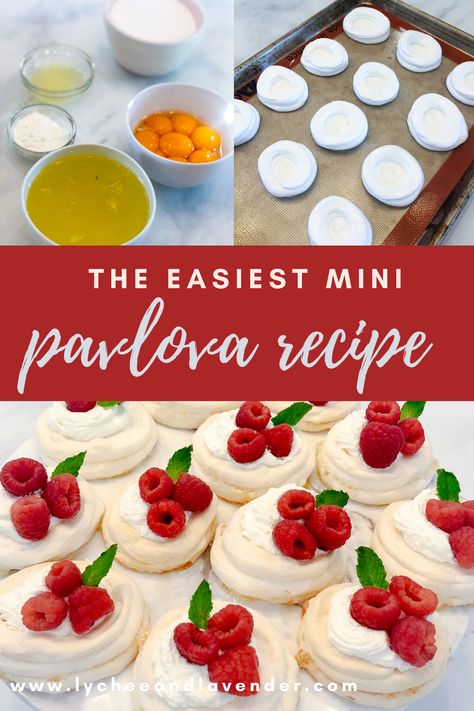 This pavlova recipe and pavlova grazing platter is the easiest dessert you will ever make. Quick and simple raspberry pavlova is perfect for any gluten free dessert. Not a pavlova cake, but mini individual pavlovas are delicious for short time and they are a quick dessert idea. Looking for pavlova toppings ideas? Here! Pavlovas with whipped cream and raspberries #glutenfreepavlova Individual Pavlovas, Gluten Free Pavlova Recipe, Mini Pavlova Presentation, Mini Pavlova Recipe, Individual Pavlova, Pavlova Easy, Australian Pavlova Recipe, Pavlova Toppings, Raspberry Pavlova