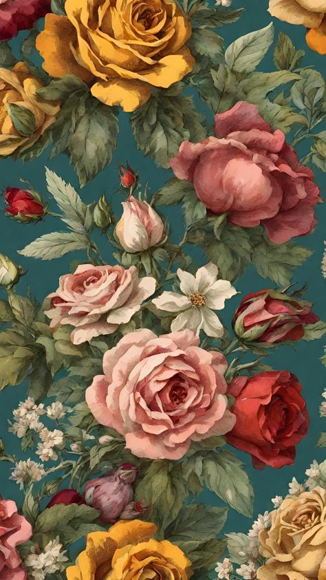 Antique Wallpaper Vintage Victorian, Victorian Floral Pattern, Style Phone Wallpaper, Vintage Floral Backgrounds, Vintage Floral Wallpapers, Vintage Flowers Wallpaper, Art Gallery Wallpaper, Flower Background Wallpaper, Wallpaper Vintage