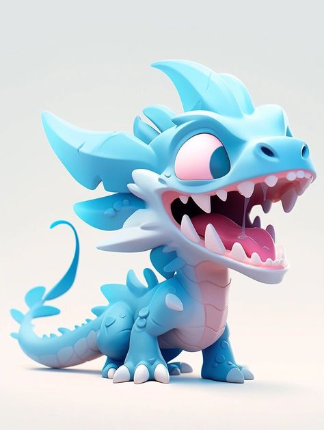 3d Creature, Stylized Dragon, Creature 3d, Funny Dragon, 동화 삽화, Cartoon Dragon, Toy Art, Chibi Characters, Concept Art Character