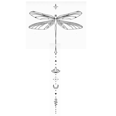 Dragon Fly Spine Tattoo, Tattoo Earthy, Tattoos Earthy, Dragonfly Back Tattoo, Front Shoulder Tattoos, Earthy Tattoos, Dragonfly Tattoo Design, Flower Wrist Tattoos, Small Pretty Tattoos