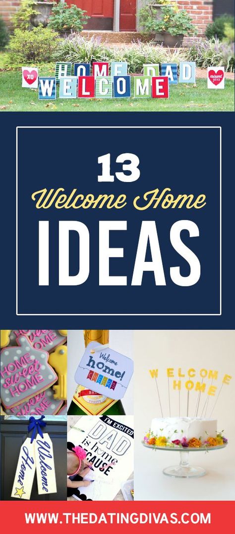 13 Welcome Home Ideas- the BEST part of a Long Distance Relationship is the sweet REUNION! The longer the wait, the sweeter the kiss! Welcome Home Husband, Welcome Home Boyfriend, Welcome Home Surprise, Welcome Home Ideas, Long Distance Relationship Ideas, Welcome Back Party, Long Distance Relationship Gift Ideas, 40th Birthday Banner, Welcome Home Party