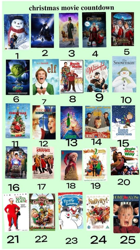 Christmas Movies Marathon, Christmas Romantic Movies, Christmas Movie Covers, 24 Days Of Christmas Movies, Christmas Films To Watch, Movies For Christmas, Christmas Classic Movies, Christmas Movie Calendar, Xmas Movies List