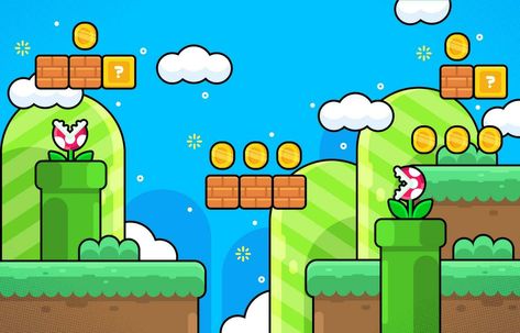 Super Mario World Background, Super Mario Game Background, Mario World Background, Mario Graphic Design, Super Mario Background Landscape, Mario Game Background, Video Game Collage, Mario Rainbow Road, Super Mario Background