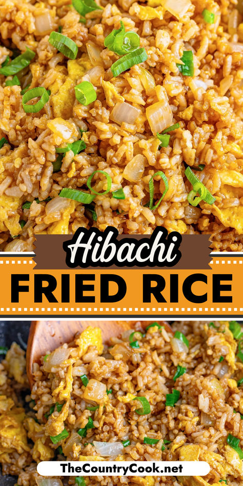 This Hibachi Fried Rice recipe is super simple and full of all that flavor you get from your favorite hibachi restaurant. It’s fast, versatile and most importantly – yummy! Fried Hibachi Rice, Traditional Fried Rice Recipe, Yummy Fried Rice, Simple Dinner Ideas Chicken, Healthy Dinner Recipes For Two Easy, Yum Yum Rice, Rice For Stir Fry, Authentic Pork Fried Rice, Best Fast Dinner Recipes