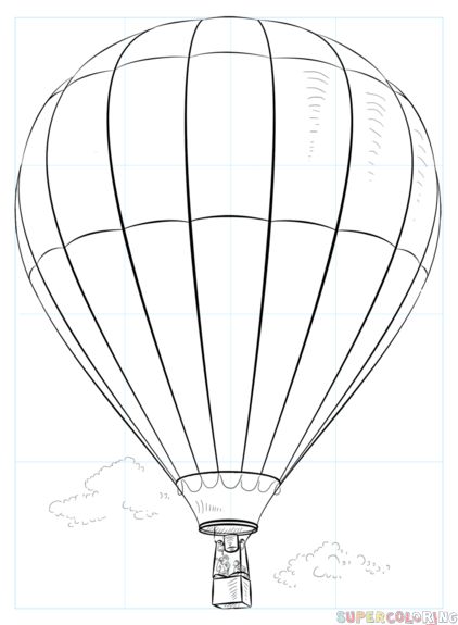 How to draw a Hot Air Balloon | Step by step Drawing tutorials Draw A Hot Air Balloon, Hot Air Balloon Drawing, Balloon Drawing, Hot Air Balloon Tattoo, Air Balloon Tattoo, Shapes Drawing, Hot Air Balloons Art, Balloons Art, Balloon Tattoo