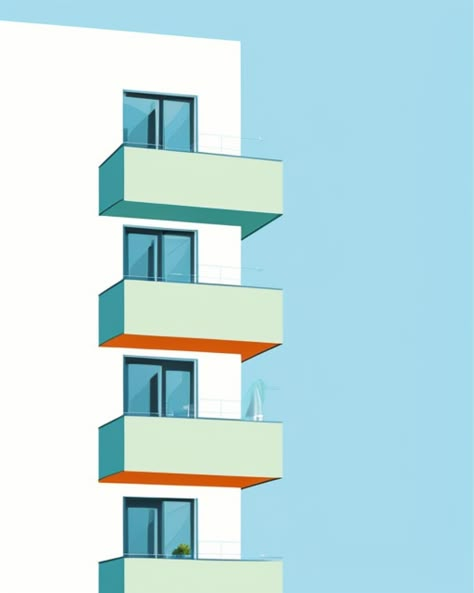 Embrace the urban charm and contemporary living with an architectural beauty and vibrant atmosphere of a modern apartment building, adorned with a series of inviting balconies that offer a perfect blend of city views and personalized outdoor spaces ---- Apartment Building Balconies, Digital Art Illustration, Contemporary Living, Urban Architecture, City Views, Modern Apartment, Digital Art Print, Urban Lifestyle, Urban Oasis, Modern Decor, City Living, Urban Retreat, Cityscape, City Apartment Apartment Building Painting, Modern Building Illustration, Apartment Building Illustration, Apartment Balcony View, Modern House Illustration, Balcony Illustration, City Illustration Art, Apartment Illustration, Catalogue Design Ideas