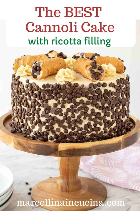 Italian Birthday Cake Ideas, Italian Rum Cake Authentic, Holy Cannoli First Birthday, Specialty Cakes Recipes, Cannoli Flavors, Casata Cake, Cannoli Tiramisu, Cannoli Cake Recipe, Mini Cannoli