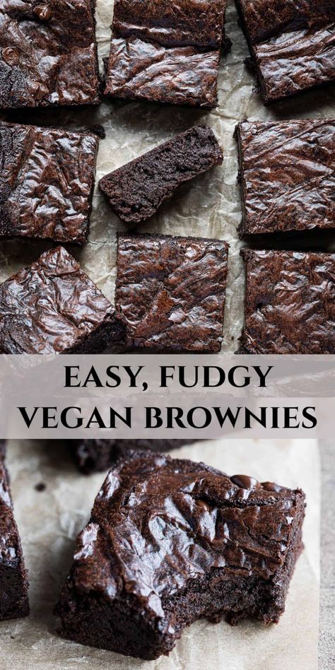 Easy Vegan Brownies, Vegan Brownie Recipe, Vegan Brownies Easy, Fudgy Vegan Brownies, Dessert Sans Lactose, Vegan Brownies Recipe, Vegan Brownies, Vegan Brownie, Desserts Vegan