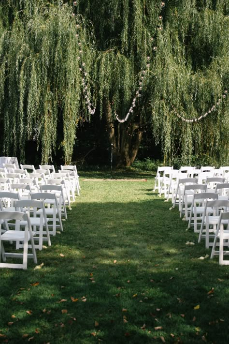 Wedding Weeping Willow Tree, Wedding Under Weeping Willow Tree, Weeping Willow Tree Wedding Ceremony, Willow Green Wedding, Wedding Ceremony Under Willow Tree, Willow Tree Wedding Arch, Wedding Venues Willow Tree, Willow Tree Wedding Decorations, Wedding By A Tree