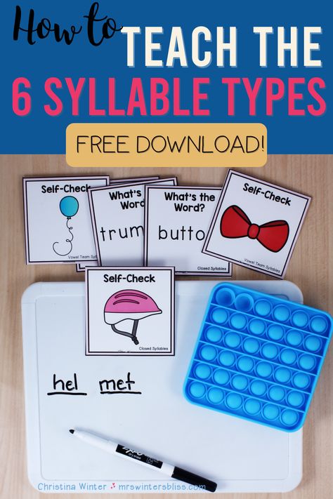 Vowel Vs Consonants, Multisyllabic Word Activities Free, Syllable Division Activities, Syllable Types Activities, Six Syllable Types, 6 Syllable Types, Syllable Activities, Syllable Games, Teaching Syllables