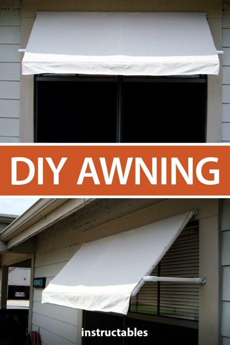 Glass Bottle Recycling Ideas, Brick Sunroom, Pvc Awning, Bottle Recycling Ideas, Awning Diy, Outdoor Window Awnings, Diy Window Shades, Porch Shades, Pvc Crafts