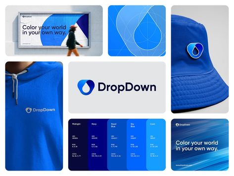 DropDown Logo Design by Victor Murea on Dribbble Linkedin Logo, Approved Logo, Blue Cmyk, Color Branding, Future Logo, Corporate Identity Design, Spring Color, Logo Collection, Logo Branding Identity