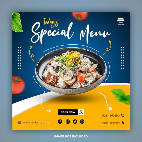 Special food social media post banner te... | Premium Psd #Freepik #psd #banner Food Social Media Post, Food Social Media, Template Menu, Food Promotion, Restaurant Social Media, Food Menu Template, Social Media Branding Design, Banner Design Inspiration, Food Template