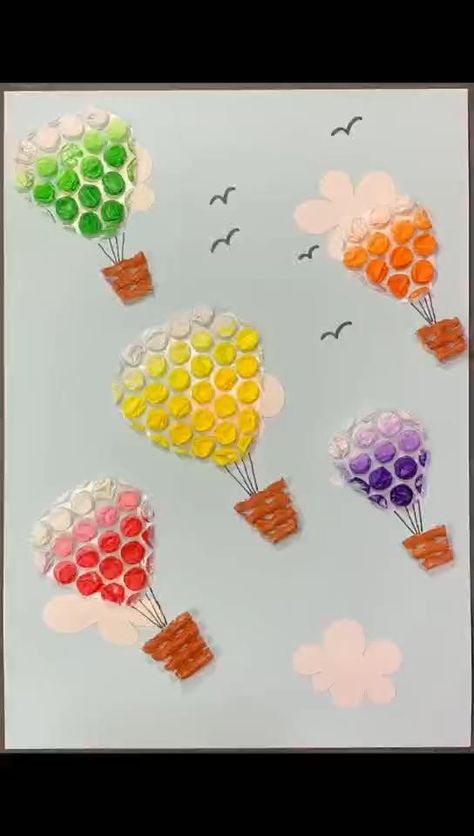 Bubble Wrap Crafts, Fruit Net, Kindergarten Art Crafts, Bubble Wrap Art, Creative Oil Painting, Very Easy Drawing, Farmhouse Tile, Preschool Arts And Crafts, Easter Decorations Ideas