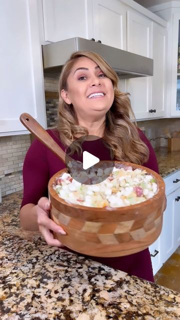 Jenny Martinez on Instagram: "Mexican Marshmallow Fruit Salad   Make him fall in love either way this Mexican marshmallow salad. Win his heart through his belly just like I did 🙌😝❤️  #fruit #salad #happy #valentines #reels" Mexican Ambrosia Salad, Fruit Salad With Coconut Flakes, Mexican Fruit Salad With Marshmallows, Mexican Fruit Dessert, Mexican Food Side Dishes Appetizers, Mexican Fruit Salad Recipe, Fruit Salad Mexican Style, Mexican Fruit Salad With Condensed Milk, Food Sale Ideas Fundraiser