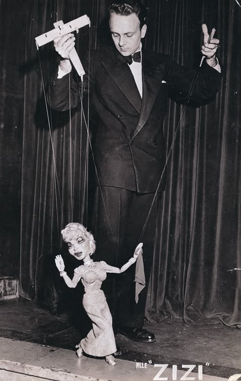 Frank and Zizi cabaret Dti Marrionates And Puppeteers, Glam Circus, Marionette And Puppeteer, Marionette Doll, Bob Baker Marionette Theater, Marionette Strings, Ventriloquist Doll, Antique Puppet Theatre, The Marionette