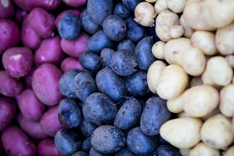 Never tried those tiny blue potatoes you see in the produce section? Our Peruvian Blue Potato Salad is the perfect chance to give them a shot. You'll never believe how brilliantly colorful a potato salad can be! Cleveland Clinic Diet, Blue Potatoes, Pantone 2020, Blue Food, A Potato, Cleveland Clinic, Exotic Fruit, Latin America, Central America