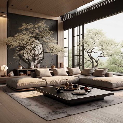 Japanese Style Living Room, Modern Japanese Style, Zen Interiors, Japanese Home Design, Japandi Living, Japanese Interior Design, Japanese Interior, A Living Room, Front Doors