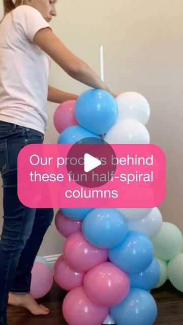 Balloons & Beyond Co / Balloon and Event Stylist on Instagram: "These half-spiral columns are a fun alternative to the classic spirals. You still get the fullness of the regular column, but with a twist in the pattern ☺️   For this column we used: Tuftex Baby Blue, Tuftex Pink, Tuftex White   Column pattern scheme - 11 clusters: Blue-blue pink-pink Pink-pink pink-blue Blue-pink blue-pink Blue-blue pink-white Blue-white blue-white White-white white-blue Blue-white blue-white Blue-blue pink-white  Blue-pink blue-pink Pink-pink pink-blue Blue-blue pink-pink  #ballooncolumns #balloonstack #ballooncolumnsdecorations #balloondecor #balloonart #ballooninstallation #kidspartyballoons #spiralballooncolumns #tuftexballoons #sempertexballoons #balloonsfrisco #balloonsplano #balloonsmckinney #dfwballo Balloon Columns Ideas, Ballon Column, Balloon Arch Ideas, Column Ideas, Balloon Decor Ideas, Kids Party Balloons, Diy Party Decor, Event Stylist, Arch Ideas