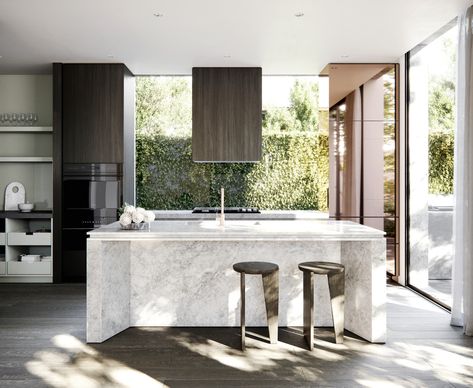 Quartet - Mim Design Big Window Kitchen, Mim Design, Kitchens Design, Modern Kitchen Interiors, Dappled Light, Kitchen Interiors, Free Standing Bath, Wall Mounted Shelves, Kitchen Pantry