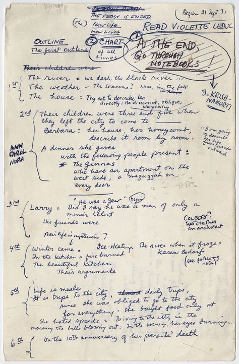 Famous author's handwritten outlines for great works of literature Motivation Writing, Outlining A Novel, Story Outline, Book Outline, Chaotic Academia, Commonplace Book, Henry Miller, Handwritten Notes, Sylvia Plath