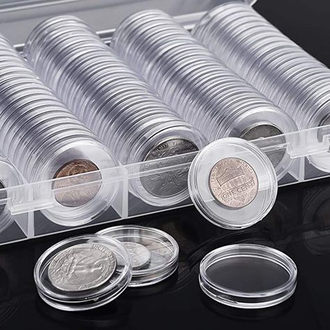 Amazon.com : Hicarer Coin Capsules Round Plastic Coin Holder Case with Storage Organizer Box for Coin Collection Supplies (30 mm, 100 Pieces) : Office Products Coin Organizer, Military Coins, Capsule Holder, Gaming Token, Transparent Box, Úložný Box, Chrismas Gifts, Commemorative Coins, Collection Box