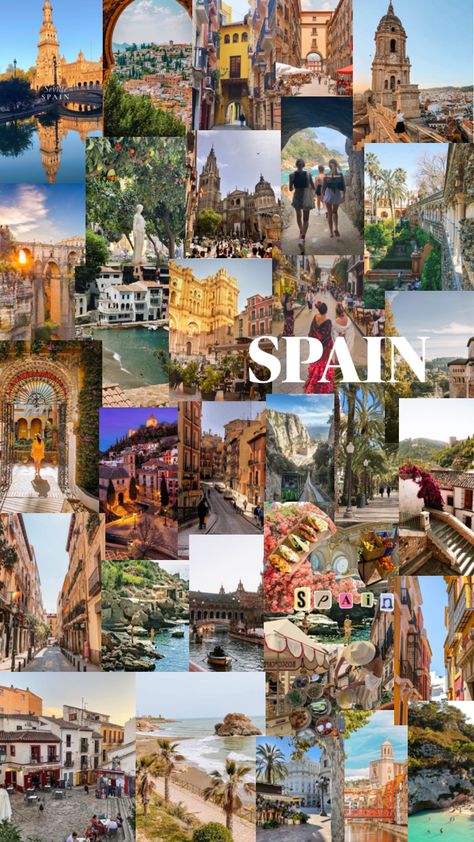 #spain#viral#fyp#foryoupage#summer #vacation#inspo#beautiful Spain Vibes, Spanish Vibes, Spain Aesthetic, Travel Collage, Spain Trip, Spain Barcelona, Vacation Aesthetic, Barcelona Travel, Valencia Spain