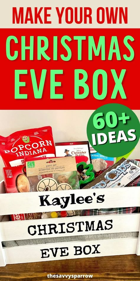 Night Before Christmas Box Ideas, Christmas Eve Box Ideas Kids, Box Filler Ideas, Diy Christmas Eve Box, Christmas Eve Box For Adults, Christmas Eve Box For Kids, Christmas Box Ideas, Christmas Eve Ideas, Night Before Christmas Box