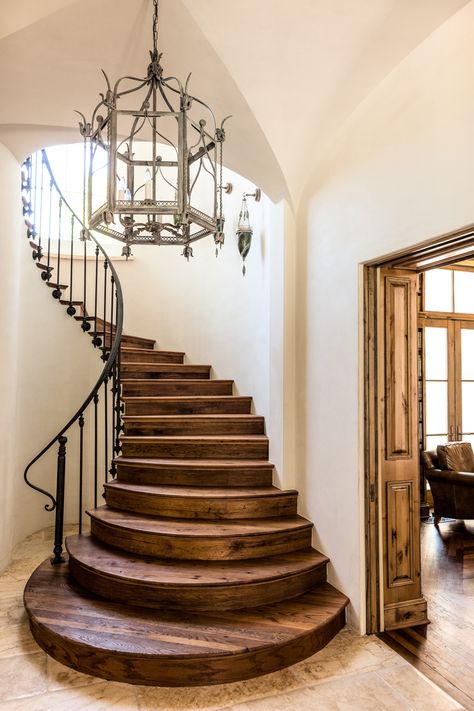 Mediterranean style home infused with elegance in Dallas سلالم حلزونية, Interior Sketching, درج السلم, Rustic Stairs, Stairways To Heaven, Marker Sketch, Beautiful Stairs, Escalier Design, Mediterranean Style Home