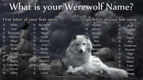 My werewolf name is Rogue Fang. What is your werewolf name? Werewolf Name Generator, Werewolf Name, Birthday Scenario, Magic Creatures, What's Your Name, Name Game, Fantasy Names, Wolf Quotes, Name Games