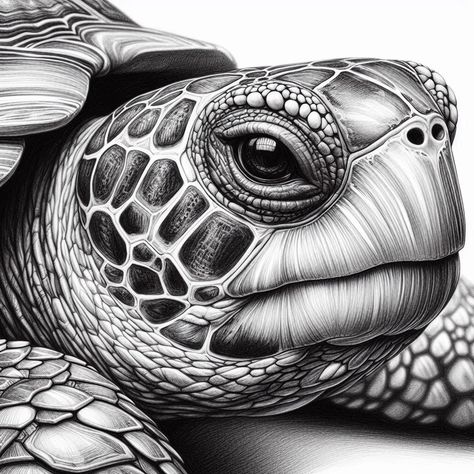 Hyper Realistic Drawings Black And White, Whale Pencil Drawing, Animal Drawings Black And White, Turtle Pencil Drawing, Line Drawing Sea Creatures, Realistic Drawings Animals, Turtle Tattoo Realistic, Pencil Drawing Animals, Turtle Sketch Pencil Drawings