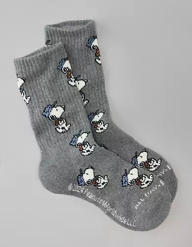 Men's Peanuts & Snoopy T-Shirts & Clothes | American Eagle Snoopy Socks, American Eagle Socks, Snoopy Pattern, Disney Christmas Outfits, Snoopy Gifts, Snoopy Shirt, Boston Shearling, Birkenstock Boston Shearling, Things I Wanna Buy