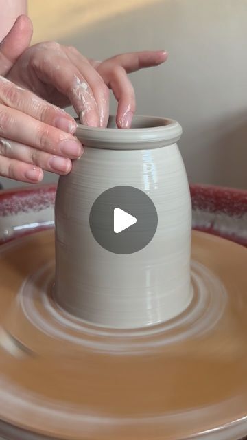 Stacey | Studio Potter on Instagram: "I’m back on the wheel! Yay! 🫶🏻

I’ve been making some rolled rim vases tonight, and here is a real-time video of the process. Enjoy x

#staceywallingtonceramics #throwingvideo #workinprogressart #wipvideo #potteryvideo #ceramicsvideo #artistvideo #artistprocess #handmadevase #handmadedecor" Pottery Rim Ideas, Wheel Pottery, Time Video, Pottery Videos, Handmade Vase, Potters Wheel, Handmade Decorations, Ceramic Vase, Ceramic Pottery