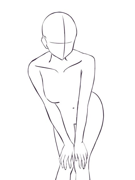 Poses Bending Down, Bending Down Pose Reference, Body Movement Drawing, Pngtuber Poses, Seductive Pose Drawing Base, Female Drawing Poses, Movement Drawing, Fashion Illustration Poses, Anime Drawing Sketches