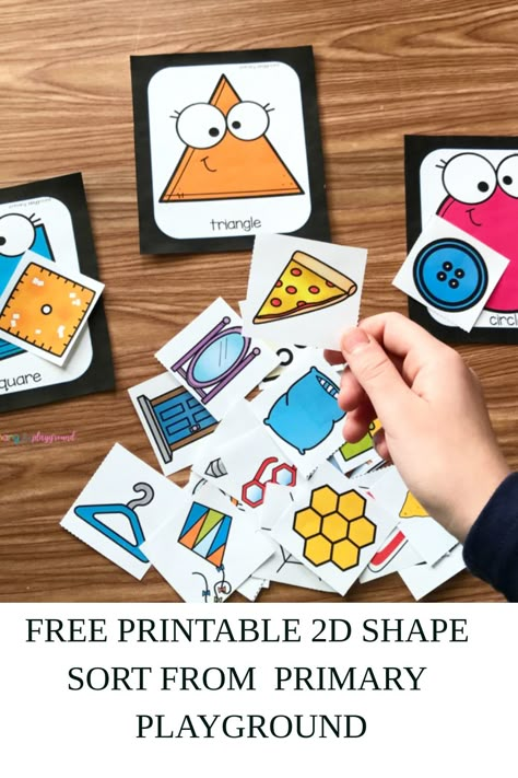 This Free Printable 2D Shape Sort is a fun way for your little leaerners to review and practice their 2D shapes. Hop over and grab it now! Shapes First Grade Activities, Shape Stations Kindergarten, Shape Provocations Kindergarten, Trapezoid Shape Preschool, 2d Shapes For Kindergarten, Matching Shapes Preschool, Shape Unit Preschool, Shape Projects For Kindergarten, Circle Time Shape Activities