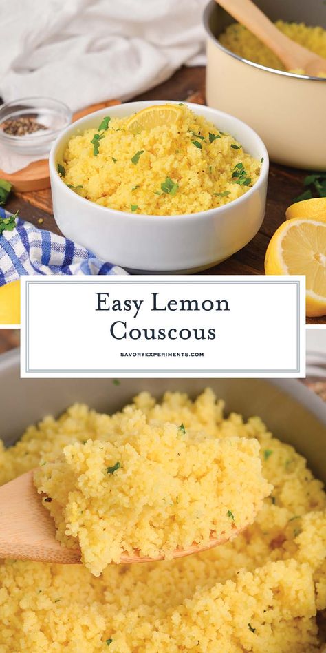 This EASY Lemon Couscous recipe is bright and full of flavor. It makes the perfect side dish for nearly any main dish! Jewel Rice, Simple Couscous Recipes, Lemon Couscous, Pasta Side Dish, Cheese Corn Casserole, Couscous Recipe, Healthy Broccoli, Cooking With White Wine, Healthy Meal Recipes