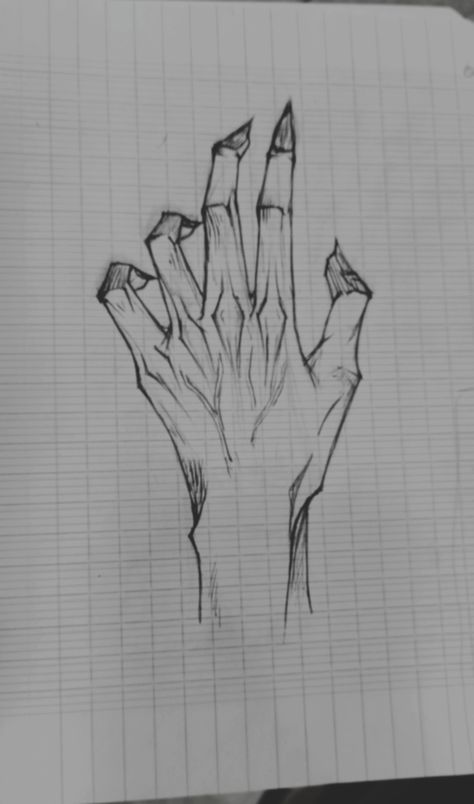 Hand Sketches Pencil, Simple Hand Sketch, Demon Hand Drawing, Drawings To Do In Class When Bored, Something To Draw When Bored, Bored In Class Drawings, Art Sketches Hands, Hand Drawings Sketches, Hand Art Drawing Sketches