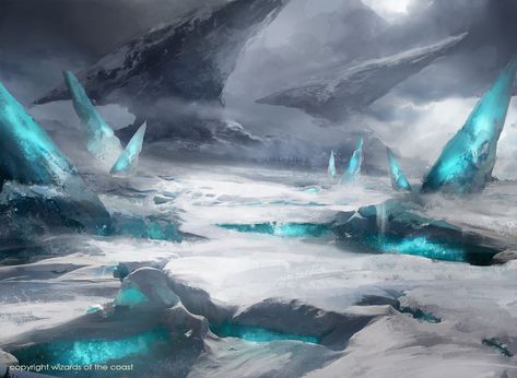 Icewind Dale, Fantasy Locations, Ice Art, Rpg Map, Location Inspiration, Fantasy Places, Fantasy Art Landscapes, Fantasy Concept Art, Environment Design