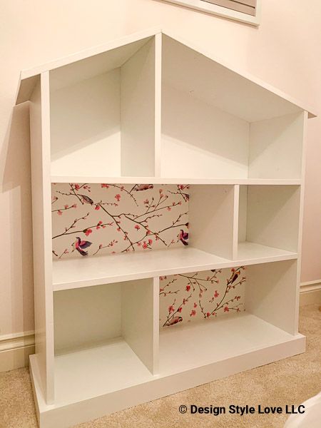 Dollhouse Bookcase Makeover, Diy Doll House Bookshelf, Dollhouse Bookcase Diy, Bookcase Dollhouse Diy, Cube Shelf Doll House Diy, Diy Barbie House Cube Shelf, Bookshelf Dollhouse Diy, Dollhouse Bookshelf Diy, Pottery Barn Dollhouse Bookcase