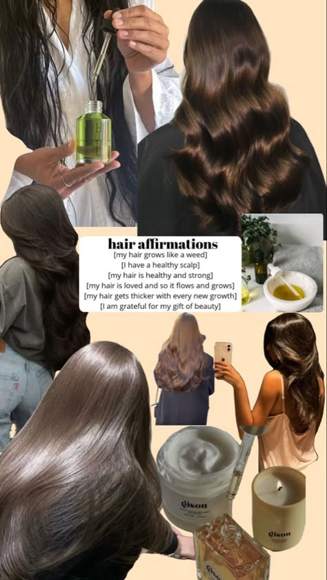 Healthy Hair Vision Board, Hair Care Quotes, Haircare Aesthetic, Strong Healthy Hair, Hair 2025, 2025 Board, Thicker Healthier Hair, Beautiful Gray Hair, Hair Inspiration Long