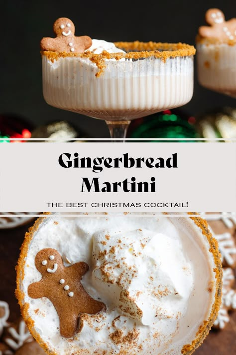 Gingerbread Martini Gingerbread Drink, Gingerbread Martini Recipe, Christmas Martinis, Nye Desserts, Gingerbread Apple, Gingerbread Martini, Xmas Cocktails, Camp Christmas, Cocktail Competition