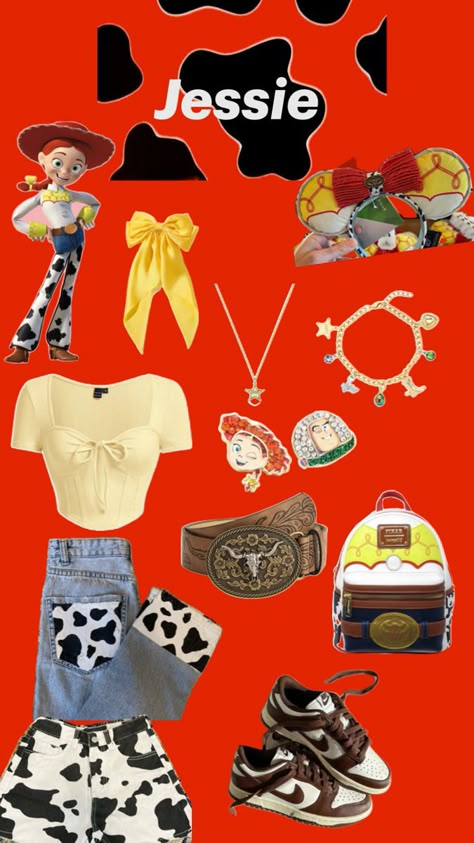 Jessie from Toy Story inspired fit Girl Disney Outfits, Disney Bonding, Jessie Toy Story Costume, Disneyland Fits, Jessie From Toy Story, Disney Jessie, Disneybound Ideas, Disney Poses, Disney Bound Outfits Casual