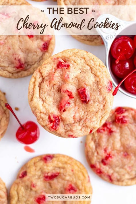 Friendship Cookies Recipe, Almond Paste Desserts, Maraschino Cherry Cookies, Cherry Almond Cookies, Cookies No Chill, Cherry Cookies Recipes, Cherry Recipes Dessert, Cherry Cookies, Maraschino Cherries