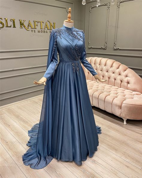 Evening Dress Muslim Sleeves | Elegant Arabic Evening Dresses - Elegant Women Formal - Aliexpress Modest Matric Ball Dresses, Modest Prom Dresses Muslim, Muslim Dress Party, Arabic Gowns, Matric Ball Dresses, Dress Full Sleeves, Muslim Prom Dress, Women Formal Dress, Matric Dress