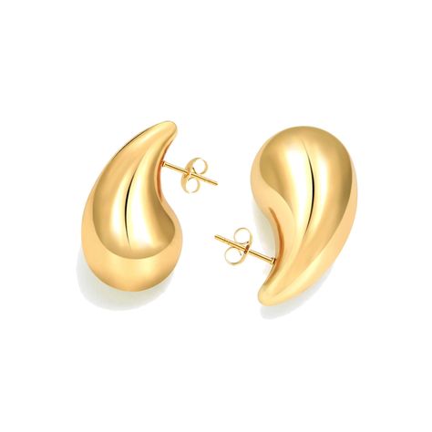 PRICES MAY VARY. Tear Drop Earrings Jewelry - Business in the front, party on the sides—meet our bold hoop earrings. These sleek, 18K gold-dipped chunky hoops have a teardrop appearance when seen head-on due to its tapered top at the post; they’ll add a fun element of surprise to your everyday outfit. Trust us, these bold Teardrop hoops look great with friends. Never too much or too subtle, the polished Teardrop hoops are just the right touch to elevate your daily look. Drop Earrings Dupes - Per Tear Drop Earrings Outfit, Drop Earrings Outfit, Waterdrop Earrings, Jewelry Chunky, Chunky Gold Hoop Earrings, Gold Jewelry Gift, Gold Heart Earring, Drop Hoop Earrings, Valentines Earrings