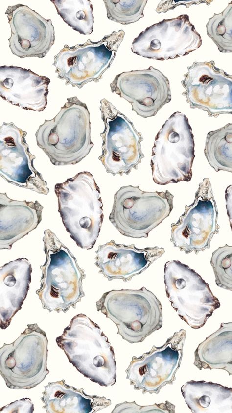 Ocean wallpaper #ocean #oyster #wallpaper Oyster Wallpaper, Airbnb Aesthetic, Coastal Room Decor, Wallpaper Ocean, Coastal Room, Mermaid Dreams, Ocean Wallpaper, Marine Biology, Cute Backgrounds