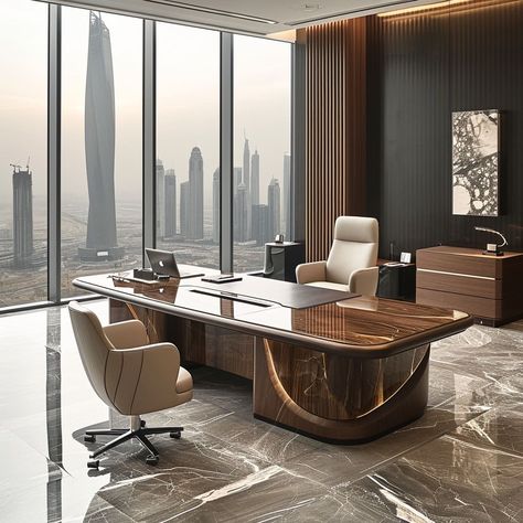 Top Office Interior Design & Fit Out Services in Dubai Md Table Design Office Luxury, Chairman Office Design, Md Cabin Table, Office Cabin Interiors, Black Office Interior, Classic Office Design Luxury, Md Cabin Interior Office, Office Cabin Design Interior, Ceo Office Design Luxury Modern